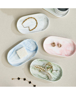 Oval Ceramic Vanity Tray for Makeup & Trinkets