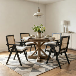 Mid-Century Rattan Dining Chairs, Set of 2