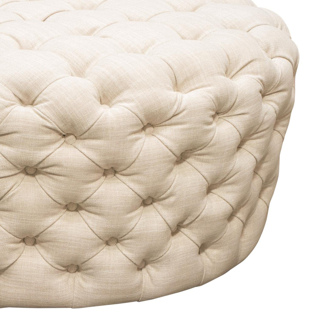 Diamond Sofa Posh Round Accent Ottoman in Sand Finish