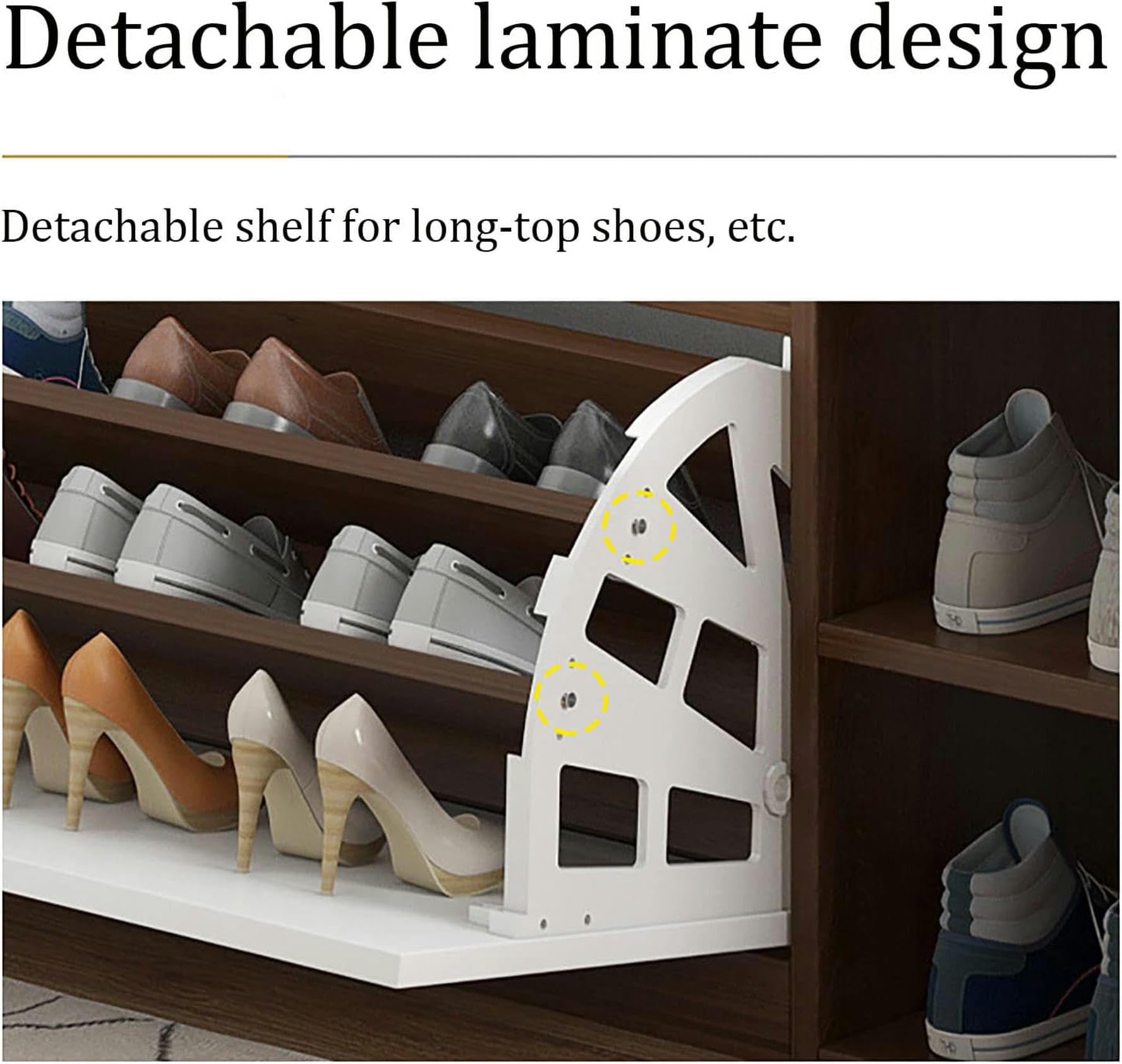 Modern Wooden Shoe Storage Bench with Hidden Rack, Cushioned PU Seat, Multi-Purpose Entryway, Stylish Shoe Cabinet for Home, 1pc