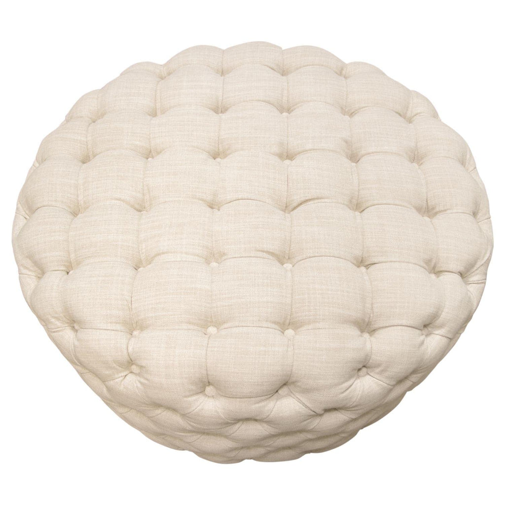 Diamond Sofa Posh Round Accent Ottoman in Sand Finish