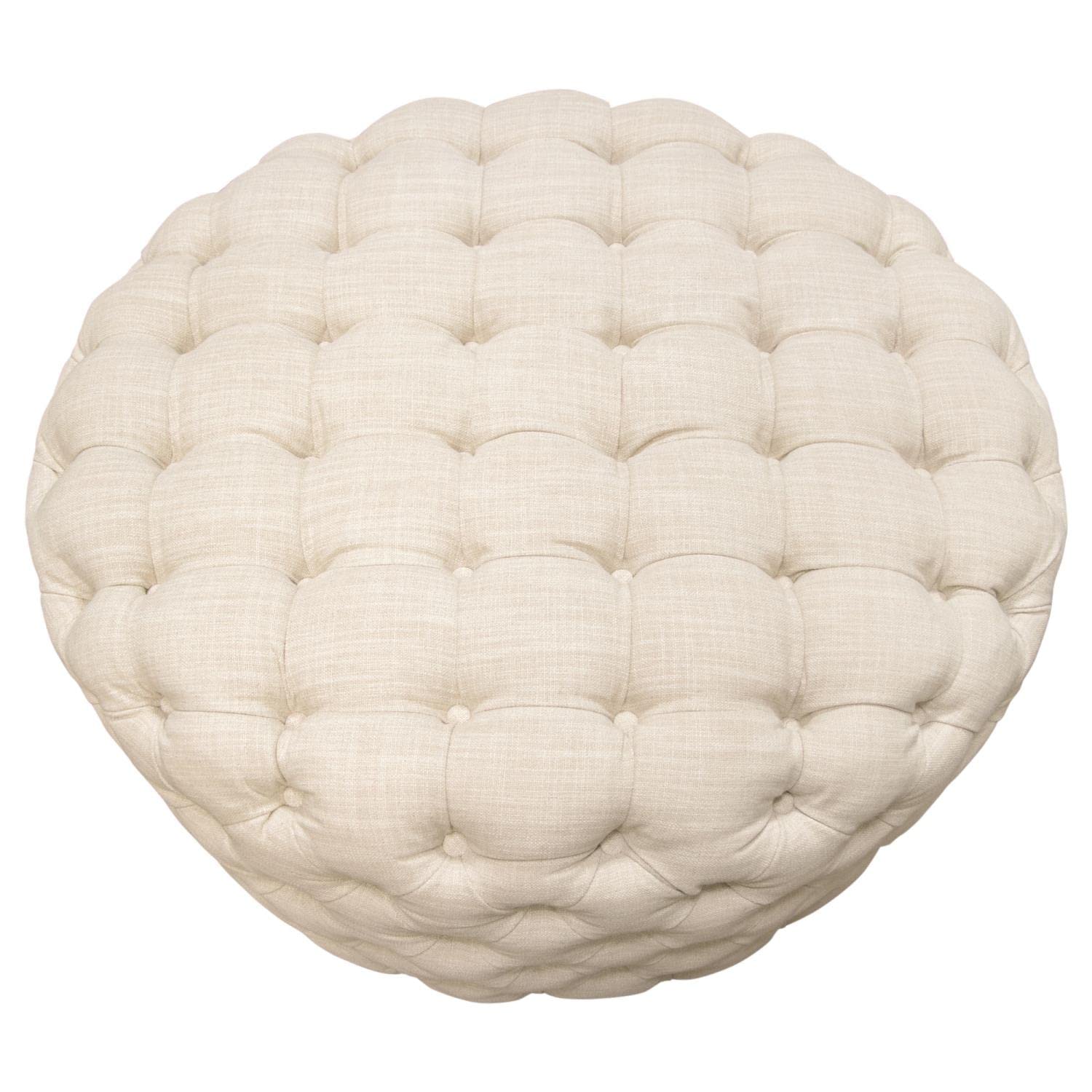 Diamond Sofa Posh Round Accent Ottoman in Sand Finish