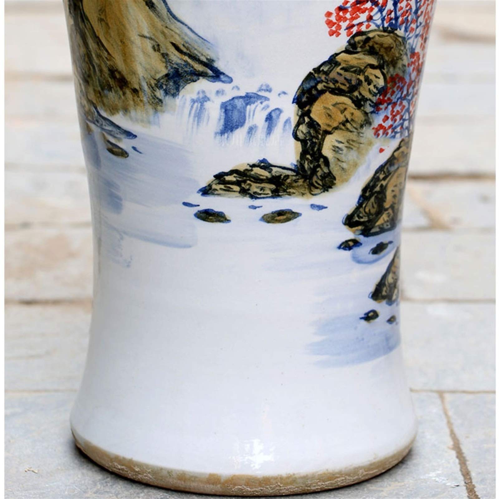 Floor vase Decorative Vase Ceramic Hand-Painted Landscape Painting Large Vase Home Living Room Decoration Opening Gift Floor Vase 39.3 Inches High Ceramic Vase Set
