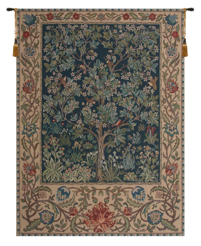 Charlotte Home Furnishings Inc. Tree of Life Belgian Medium Tapestry Wall Hanging | Viscose, Cotton and Polyester Blend Wall Art | 24 in. x 18 in. | Home Decor Accents | By William Morris' |