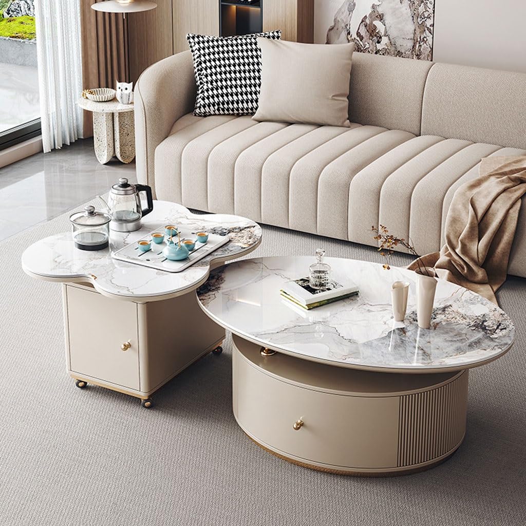 Guernsey Woollens End Table Rock Board Tea Table Tea Brewing Integrated Home Living Room Simple Movable Small Side Table Simple Living Room Table