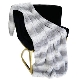 Furever Gray Silver Faux Fur Throw Blanket