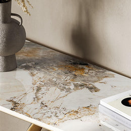 Faux Marble Console Table with Sensor Light