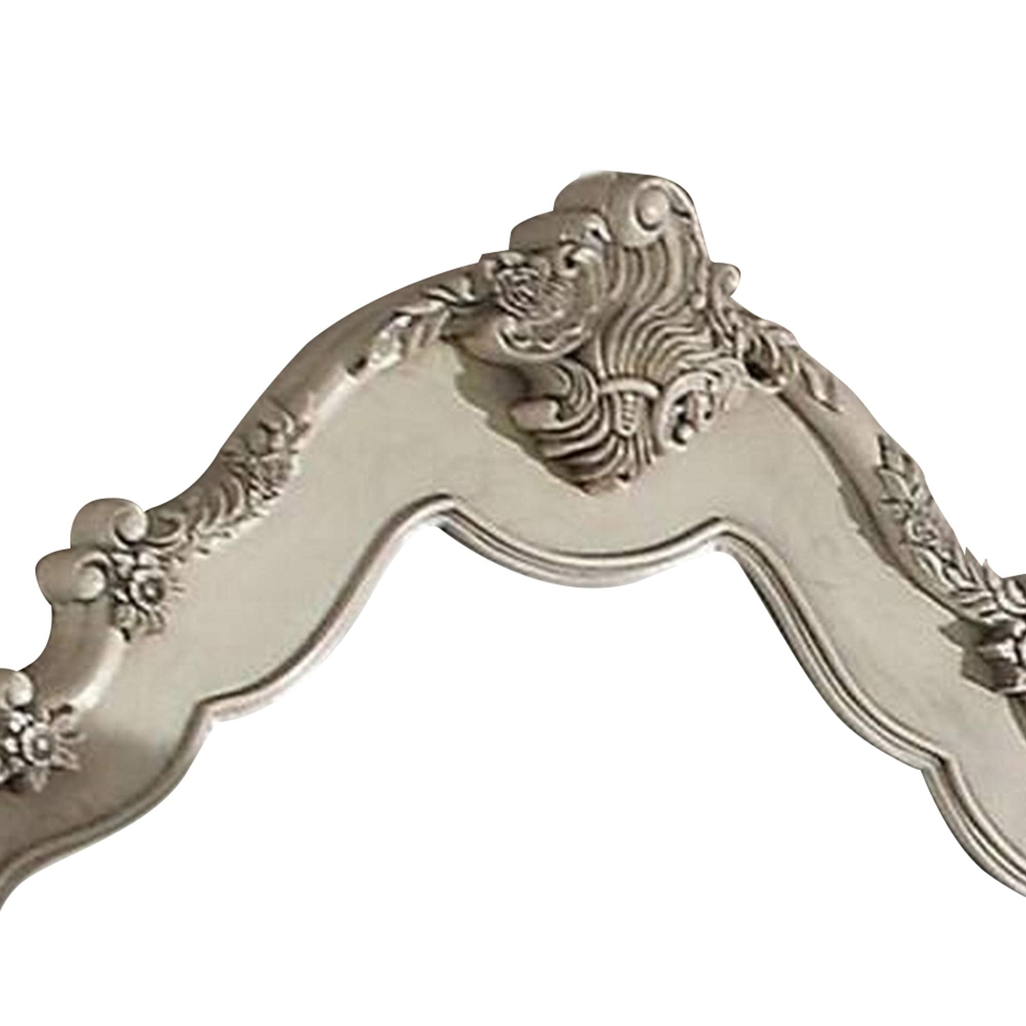 Benjara Wooden Arched Wall Mirror with Floral Design, White