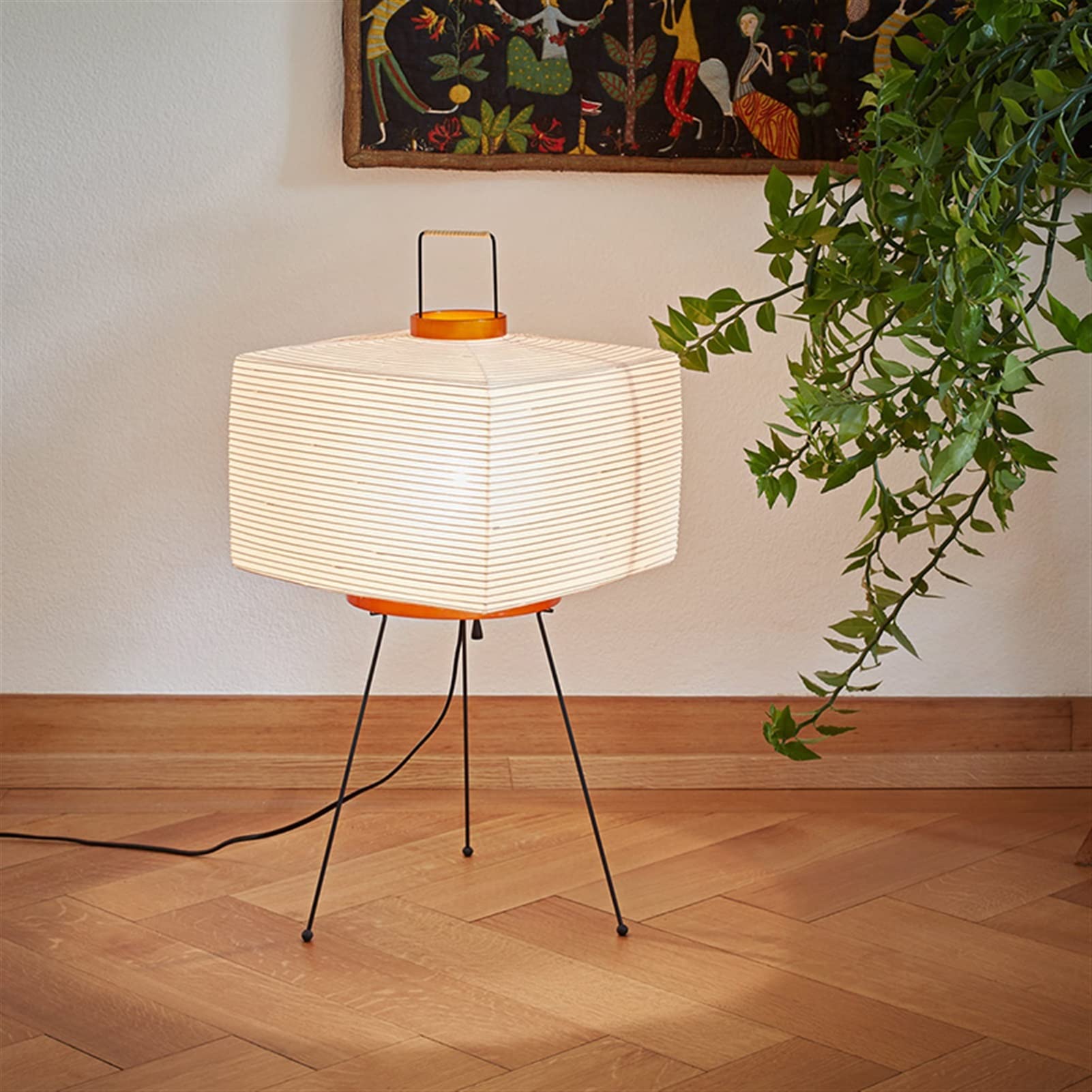 CXHJCQ Floor Lamp Creative Tripod Floor Lamp Designer Wabi-sabi Style Bedroom Rice Paper Standing Lights Home Hotel Lighting Decoration