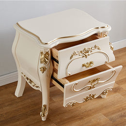 Modern White 2-Drawer Bedside Nightstand