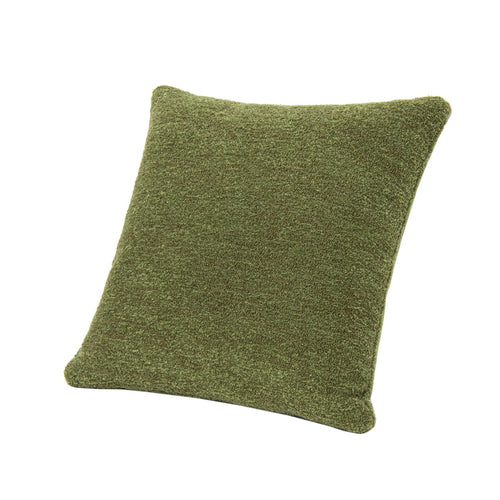20" Square Accent Throw Pillow Cover with Feather Insert, Moss Green Boucle