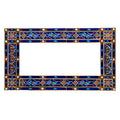 Navy Blue Moroccan mirror, 75" x 32" Farmhouse horizontal mirror, Large wooden mirror, Rustic Bathroom Mirror Frame,Hanging wooden frame, Moroccan hand painted Mirror frame, (Glass not included)