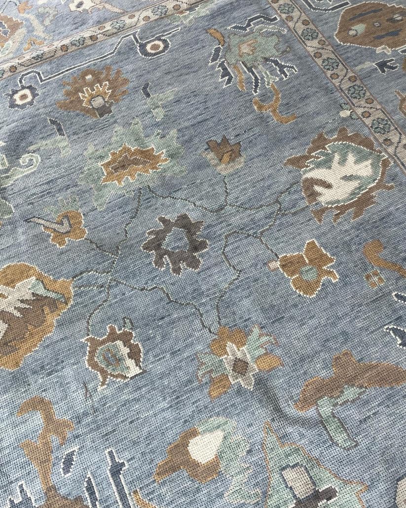 The Artisan Rugs Hand Knotted Wool Area Rug Grey Oushk Style Intricate Aquatic Pattern Soft Cozy Floor Rug Ideal for Home Office Lounge & Hallways