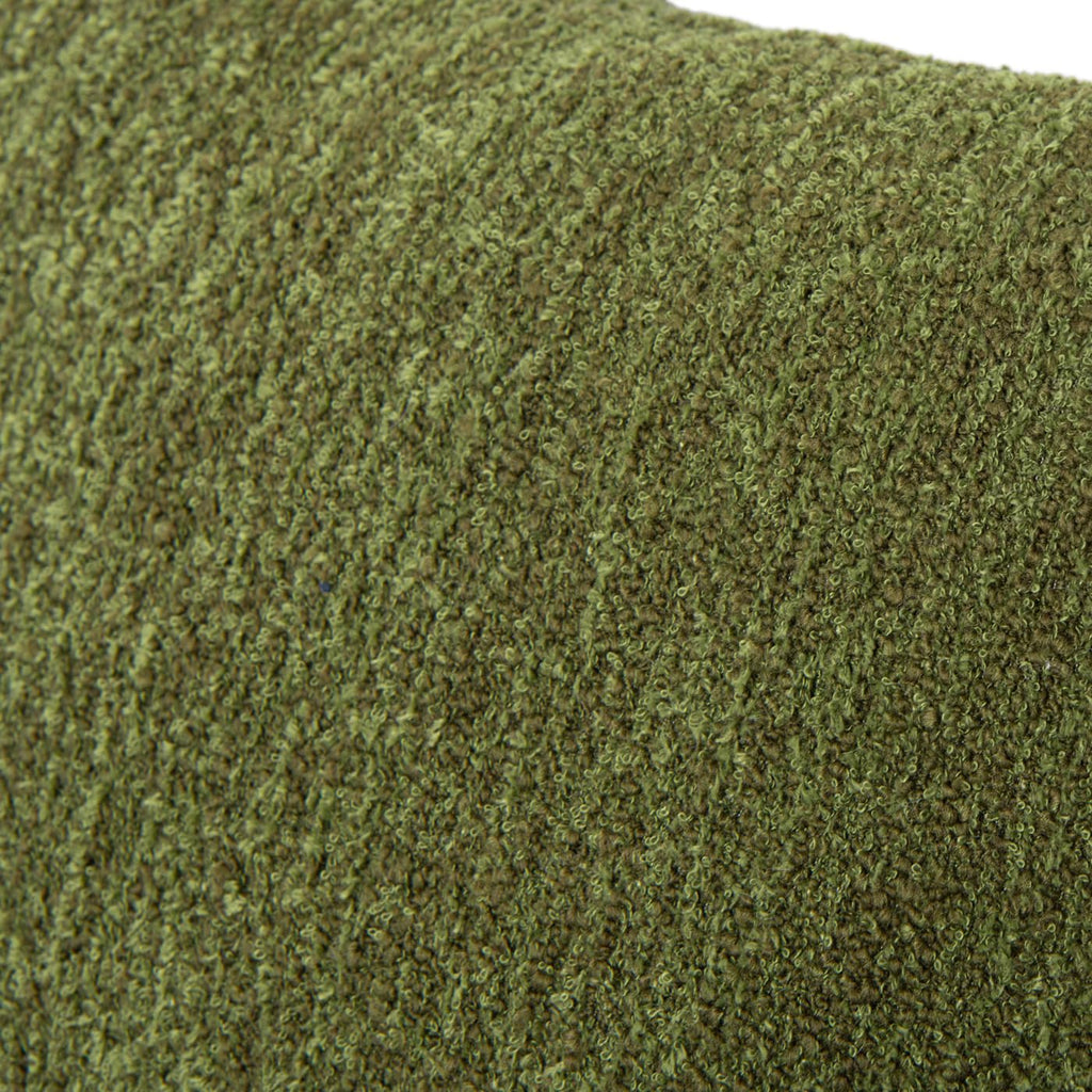 20" Square Accent Throw Pillow Cover with Feather Insert, Moss Green Boucle