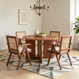 Mid-Century Rattan Dining Chairs, Set of 2