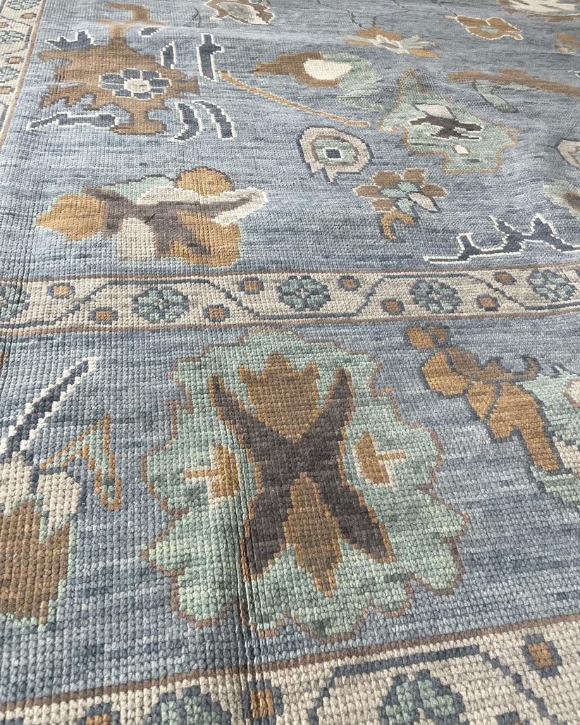 The Artisan Rugs Hand Knotted Wool Area Rug Grey Oushk Style Intricate Aquatic Pattern Soft Cozy Floor Rug Ideal for Home Office Lounge & Hallways