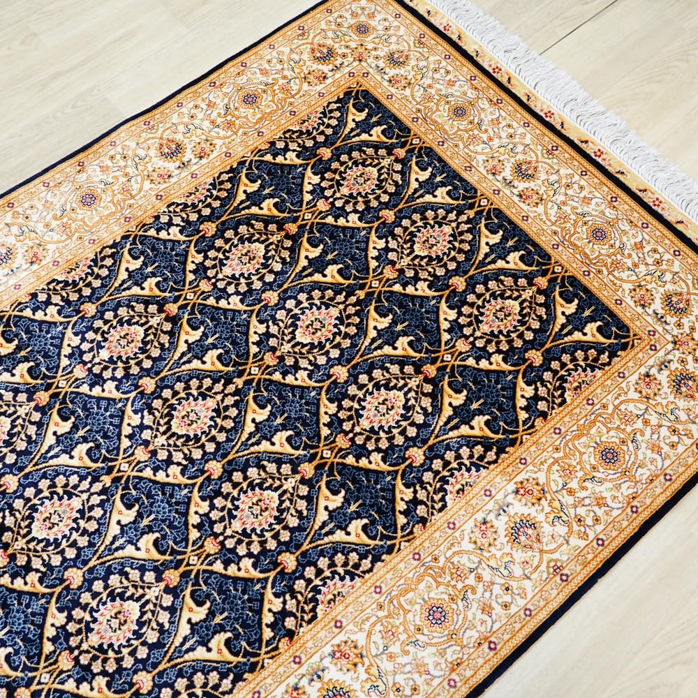 3x10 Blue Handmade Silk Rug Runner Long All Over Carpet Strip TJ576A