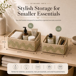 4-Piece Handmade Seagrass Storage Basket Set
