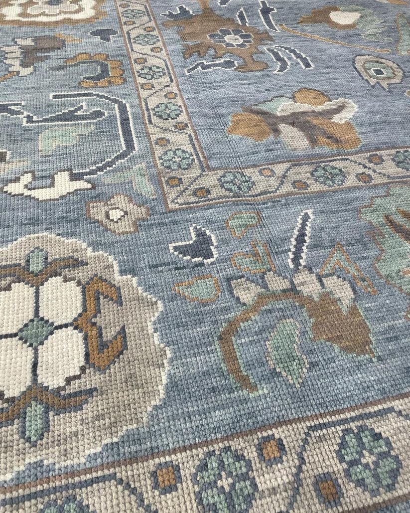 The Artisan Rugs Hand Knotted Wool Area Rug Grey Oushk Style Intricate Aquatic Pattern Soft Cozy Floor Rug Ideal for Home Office Lounge & Hallways