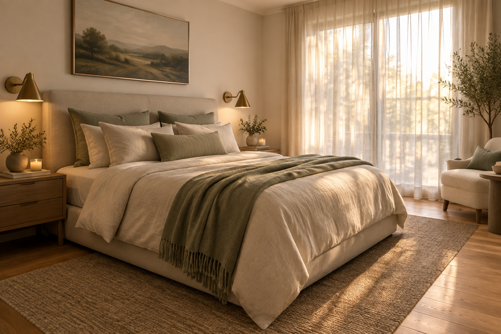 Layer Warmth with Thoughtful Bedroom Details